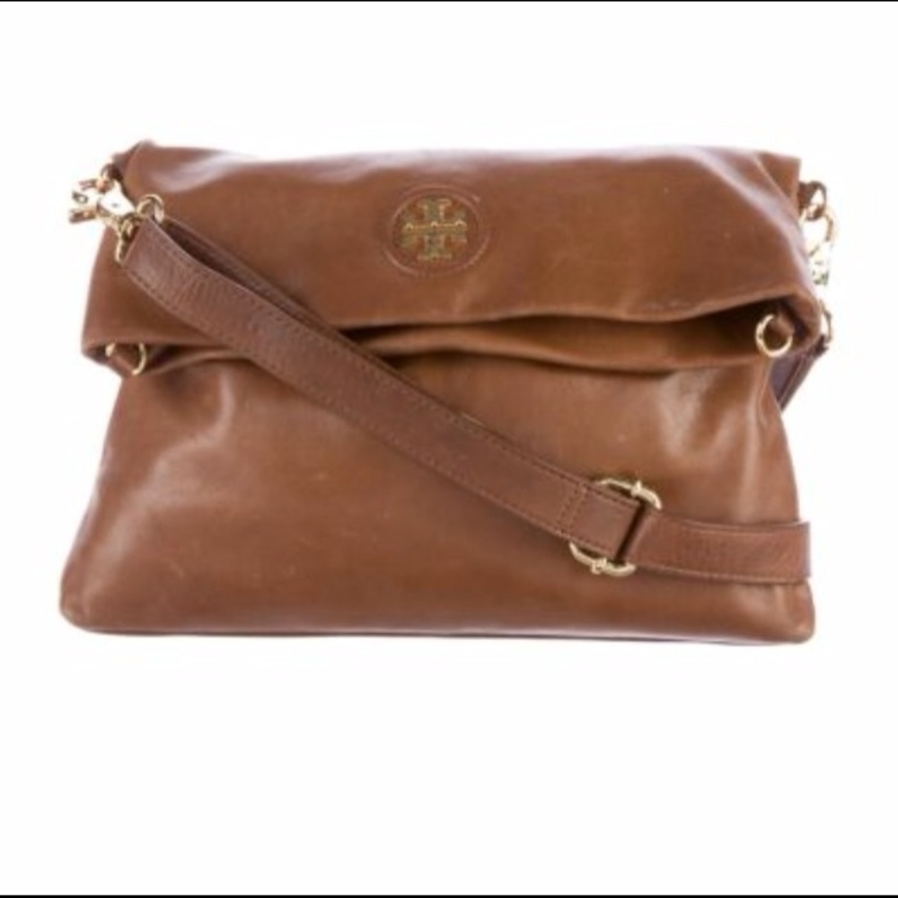 Tory burch leather flap purse with replaced strap